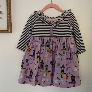 Eleanor Rose Striped Halloween Dress with Purple Skirt 2T